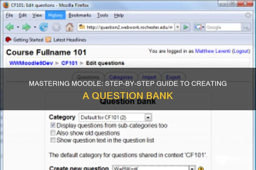 how to create question bank in moodle
