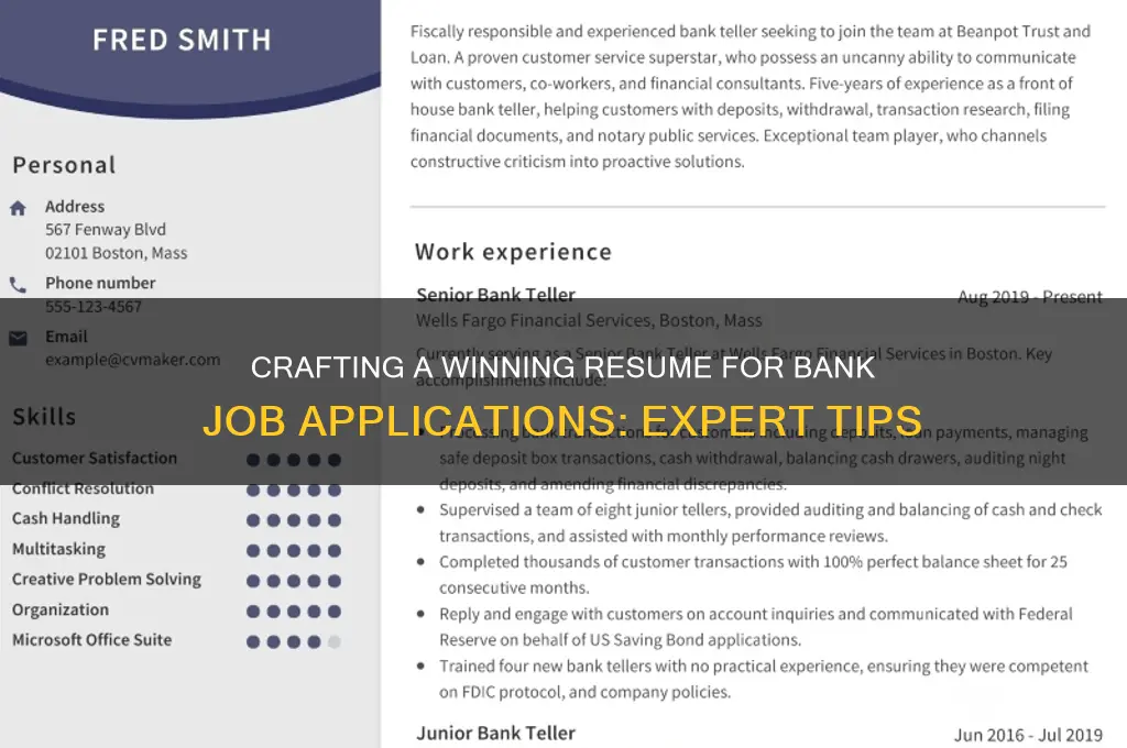 how to create resume for bank job