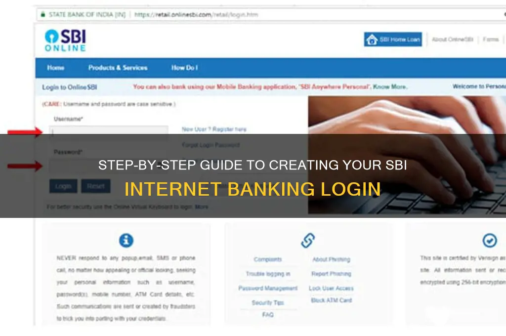 how to create sbi internet banking login