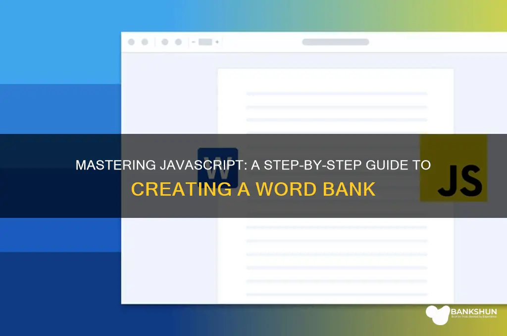 how to create word bank on javascript