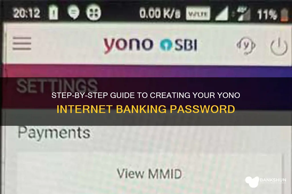 how to create yono internet banking password