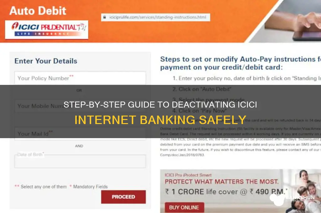 how to deactivate internet banking in icici