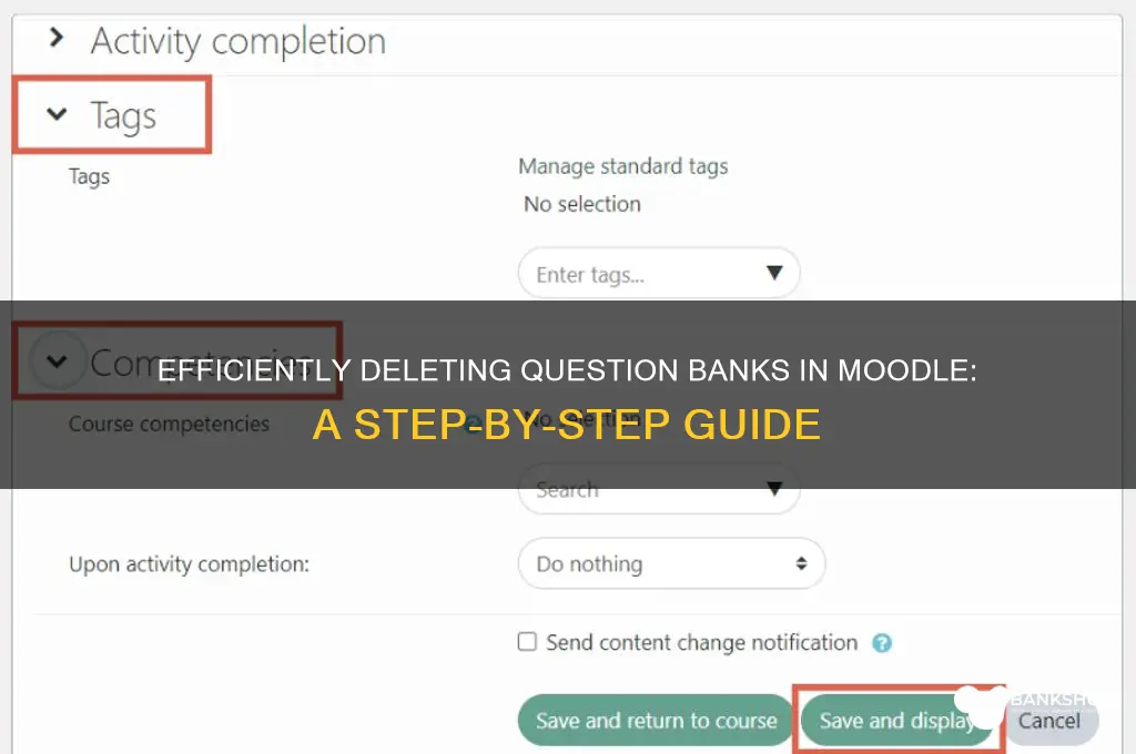 how to dele question bank in moodle