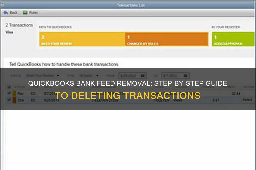 how to delete bank feed on quickbooks