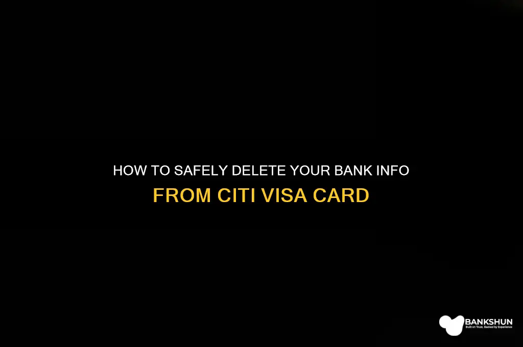 how to delete bank info citi visa