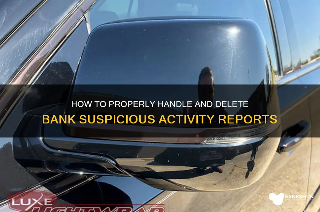 how to delete bank suspicious activity report