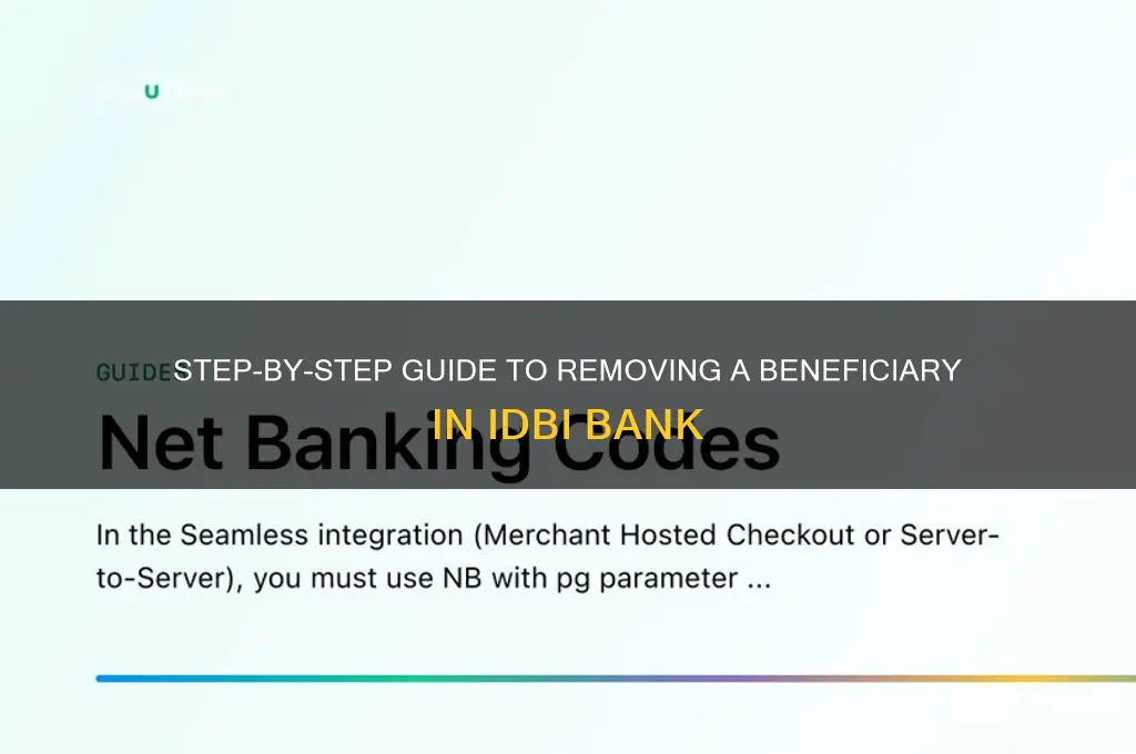 how to delete beneficiary in idbi bank
