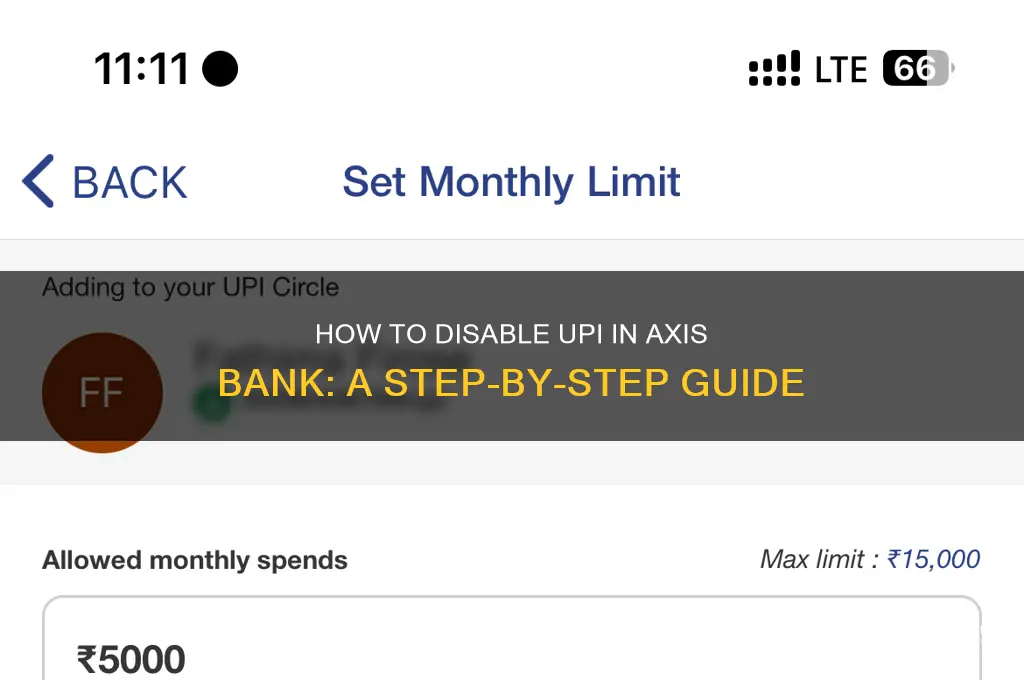 how to disable upi in axis bank