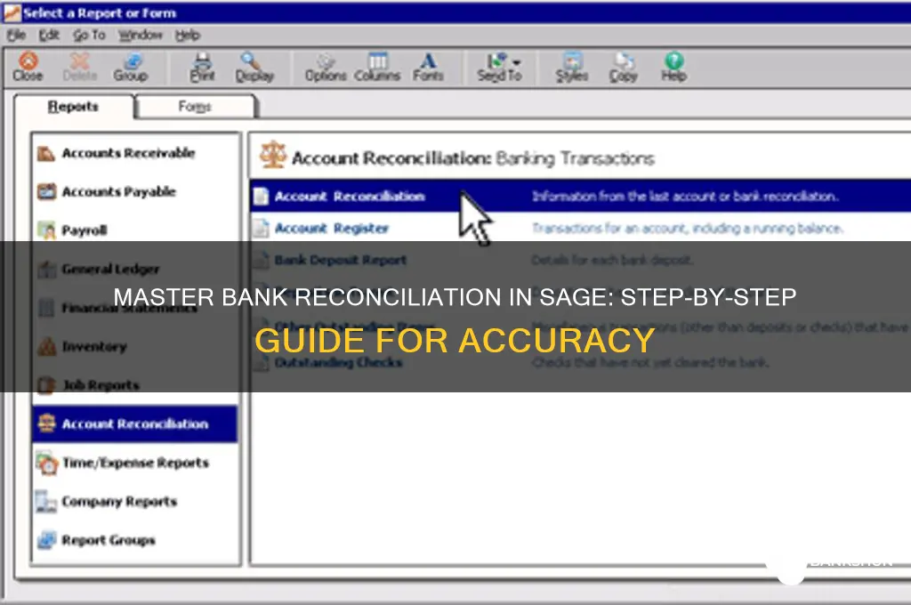 how to do bank reconciliation on sage
