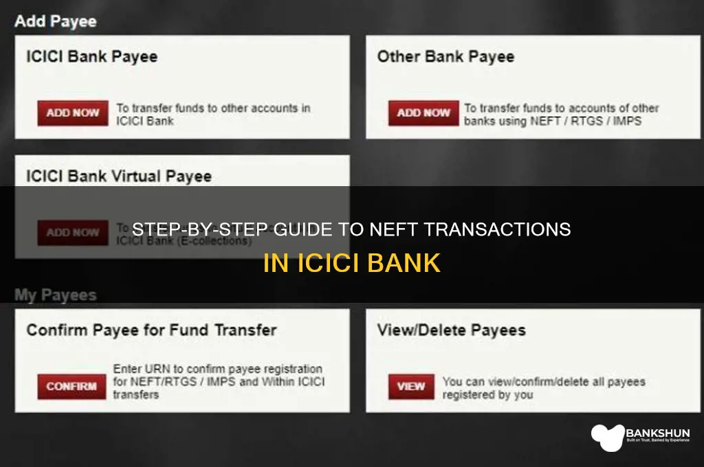how to do neft in icici bank