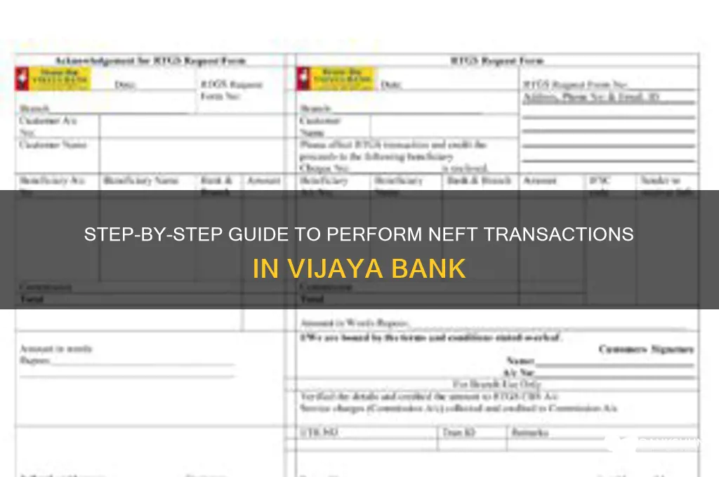 how to do neft in vijaya bank