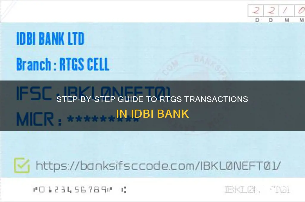 how to do rtgs in idbi bank