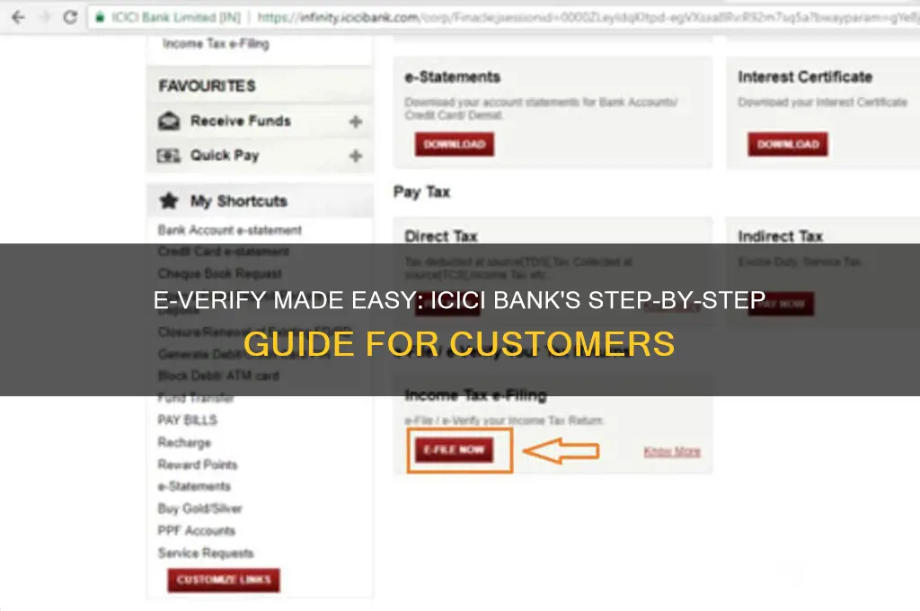 how to e verify from icici bank