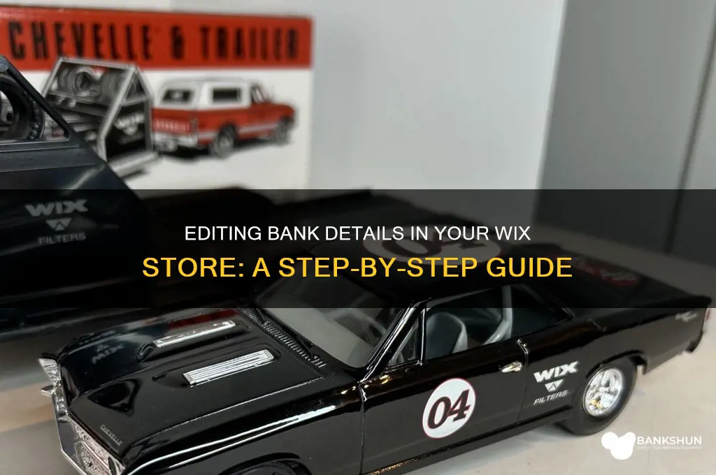 how to edit bank details wix store