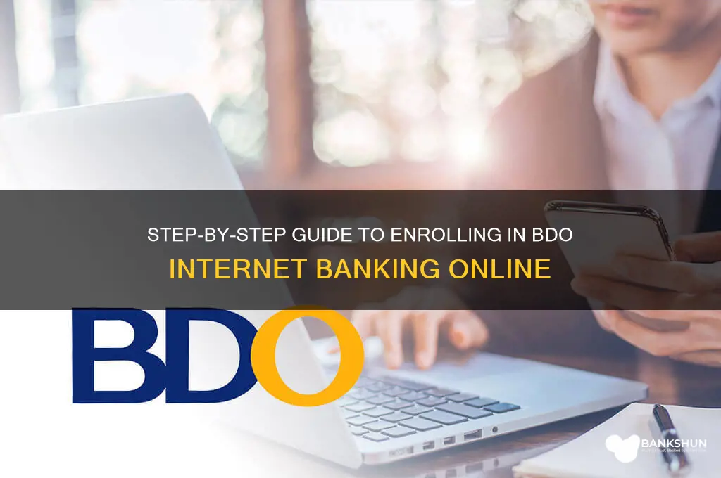 how to enroll internet banking in bdo