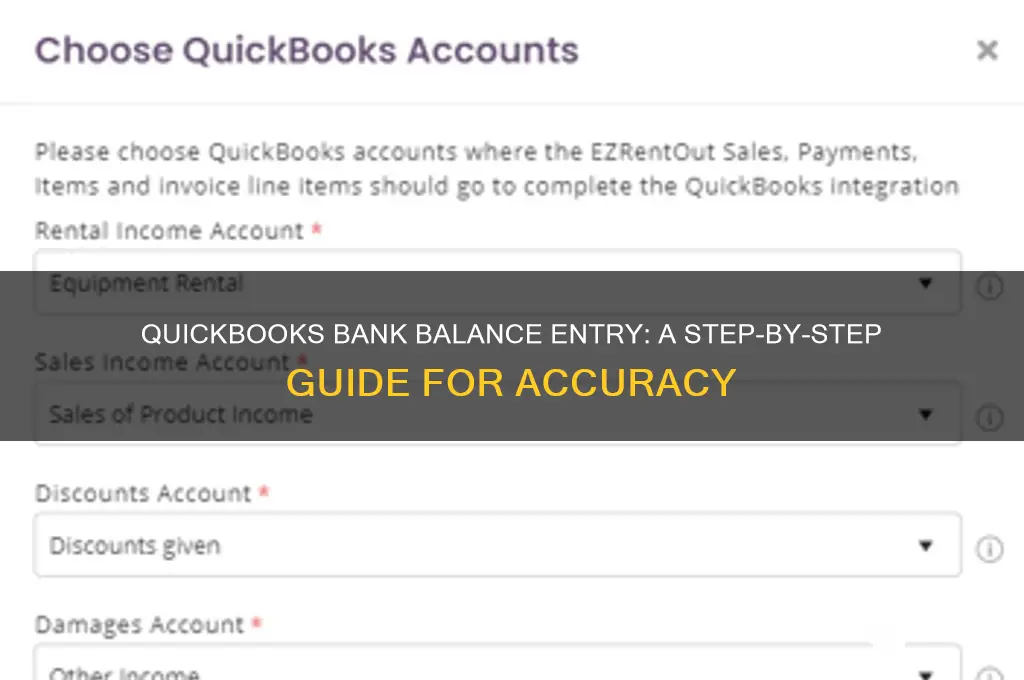 how to enter bank balance in quickbooks