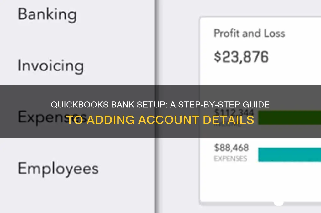 how to enter bank details on quickbooks