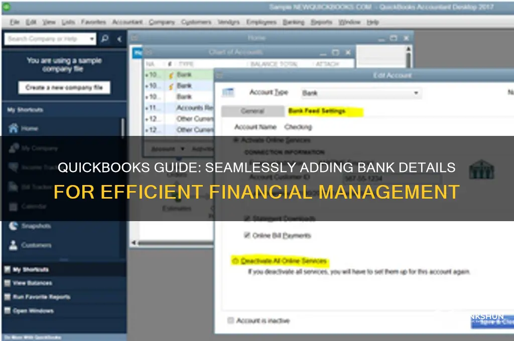 how to enter bank info into qb