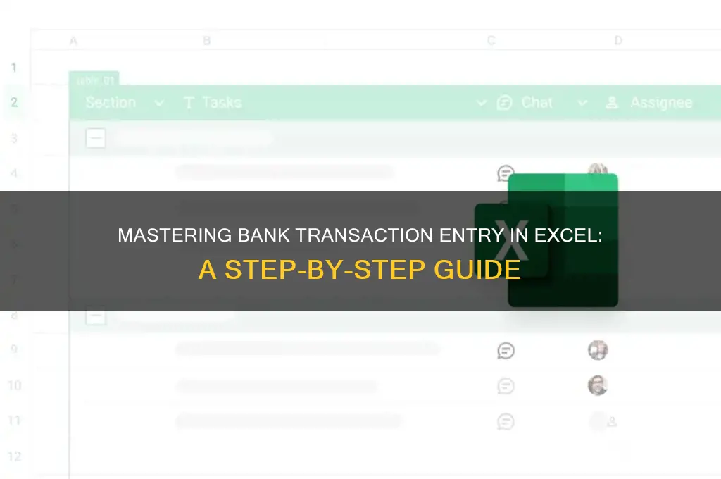 how to enter bank transactions in excel