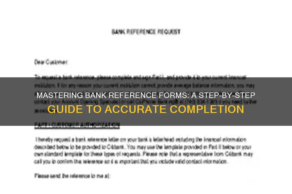 how to fill a bank reference form