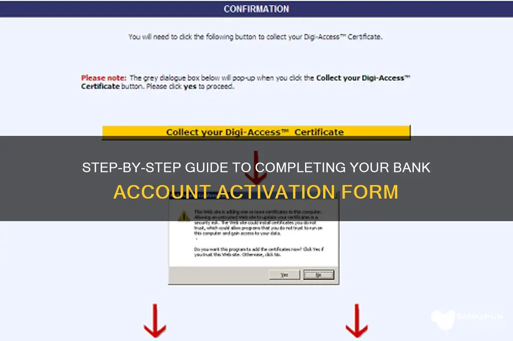 how to fill activation form of bank
