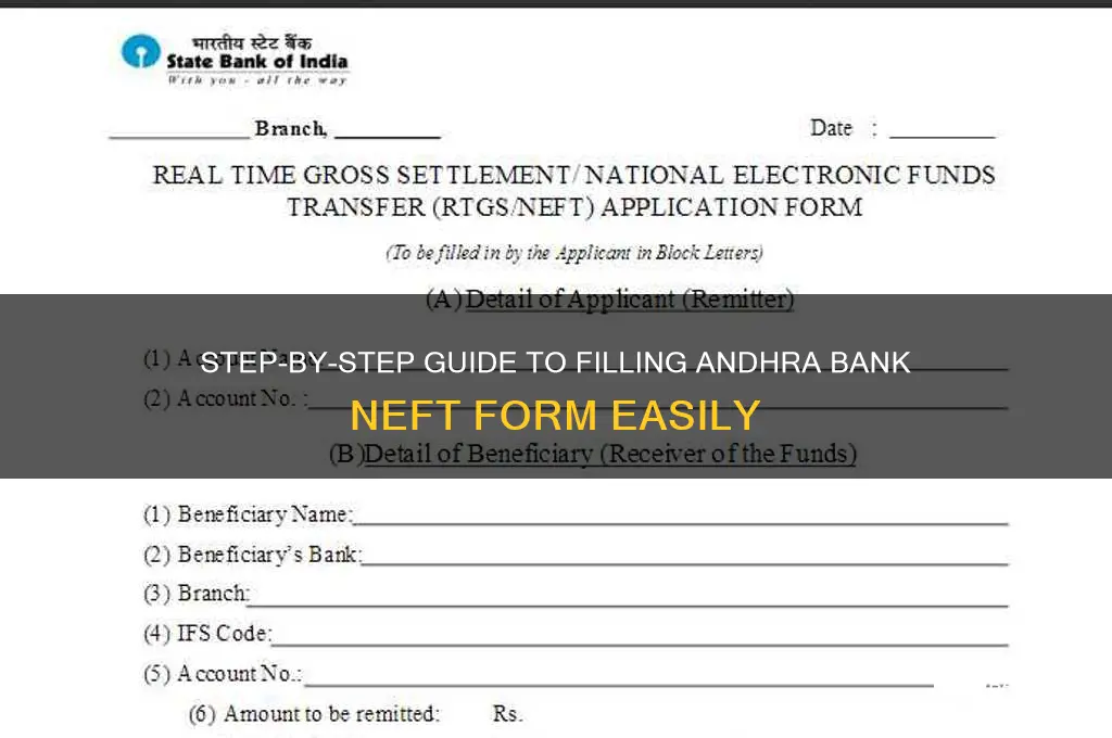 how to fill andhra bank neft form