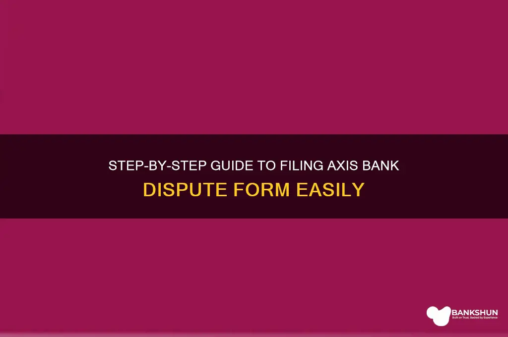 how to fill axis bank dispute form