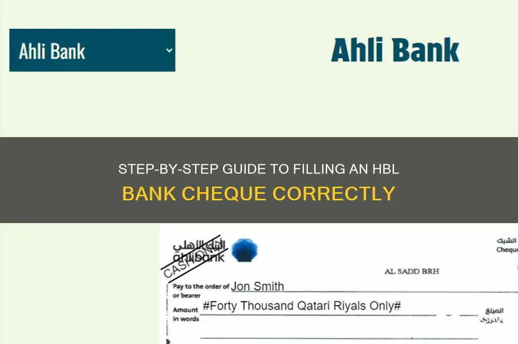 how to fill cheque of hbl bank