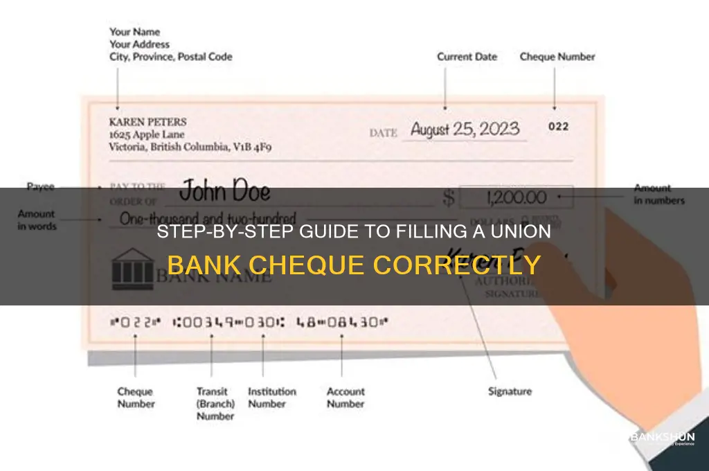 how to fill cheque of union bank