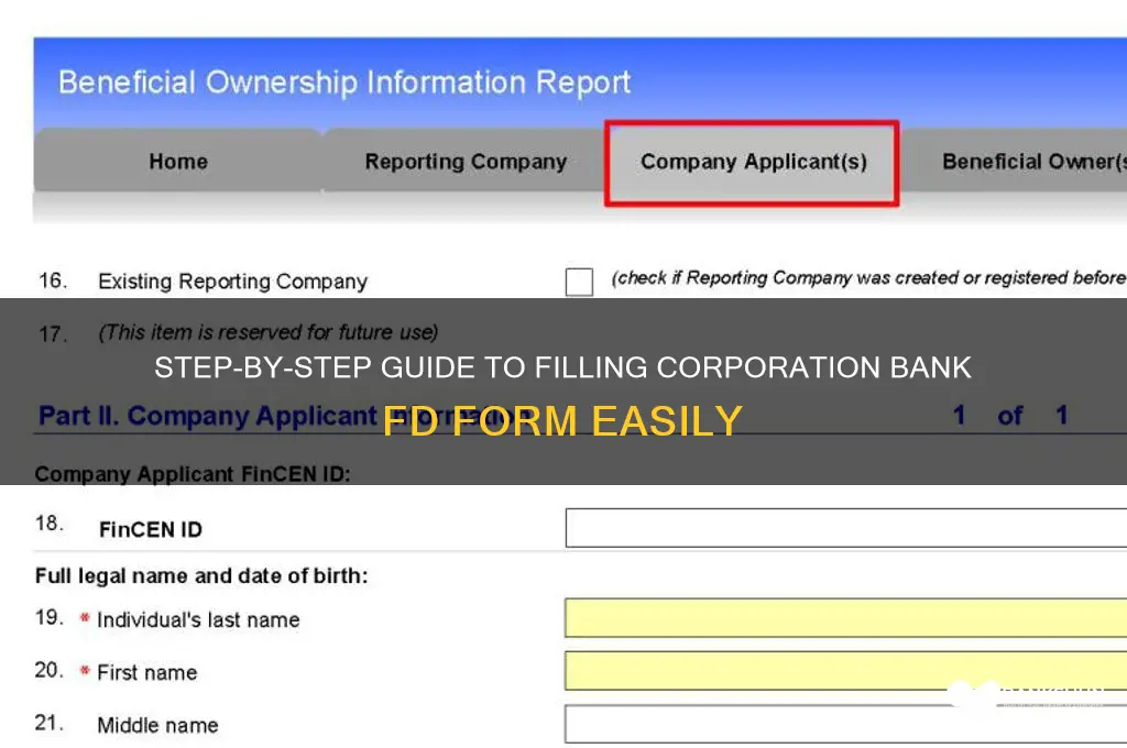 how to fill corporation bank fd form