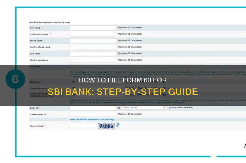 how to fill form 60 sbi bank
