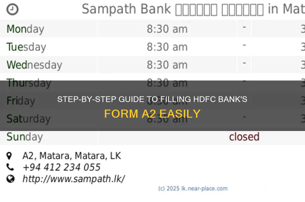 how to fill form a2 hdfc bank