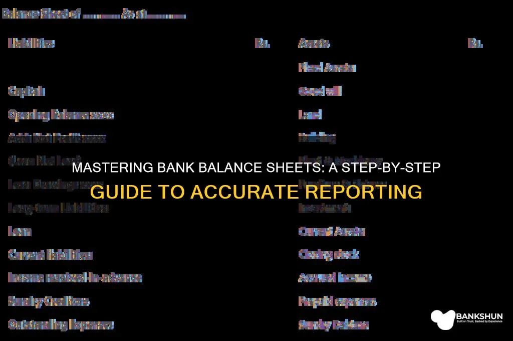 how to fill out bank balance sheet