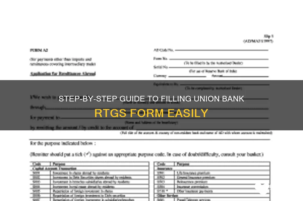 how to fill rtgs form union bank