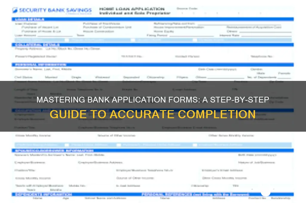 how to fill up bank application form