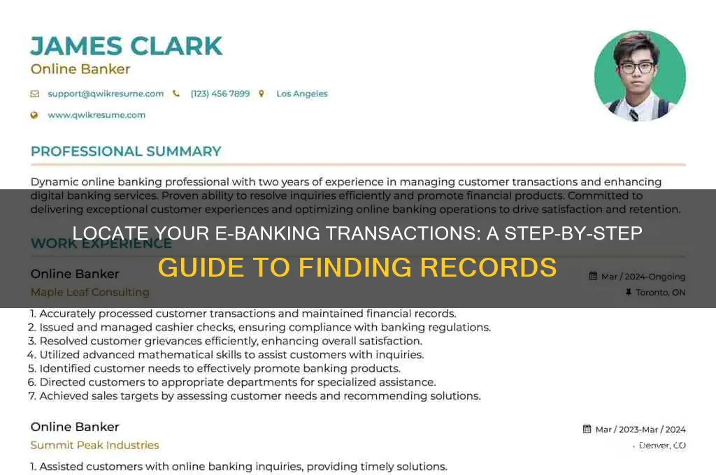 how to find an e banking transaction