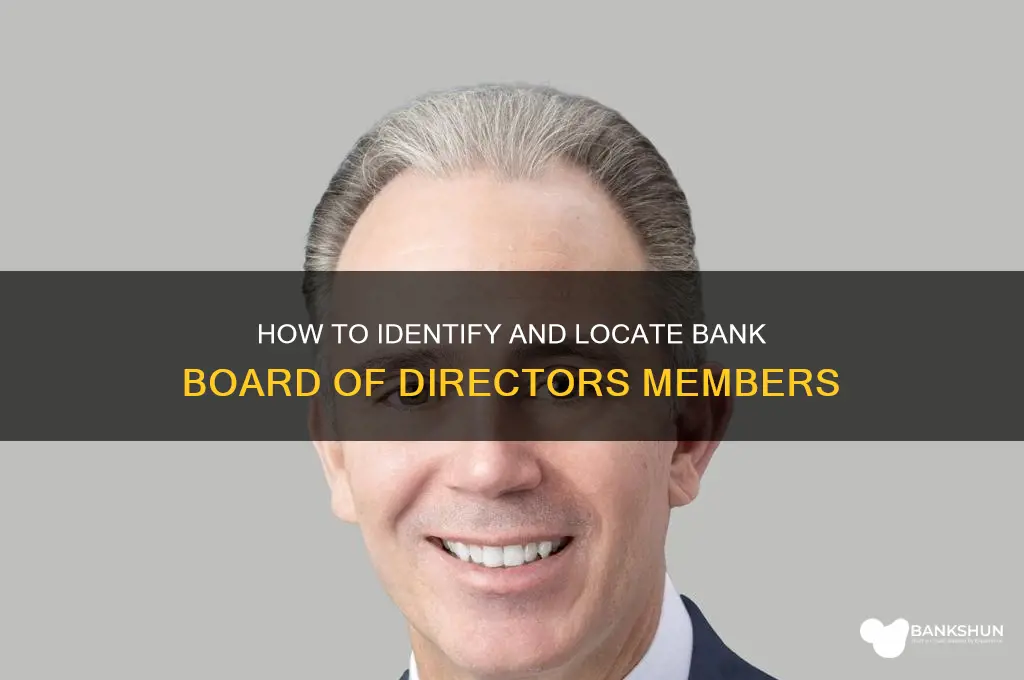 how to find bank board of directors
