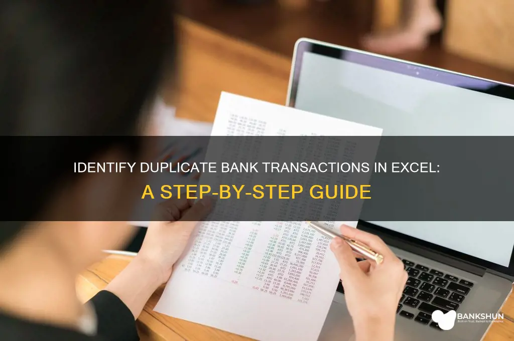 how to find duplicate bank transactions excel