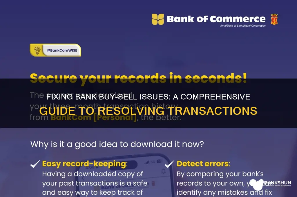 how to fix a bank buy sell
