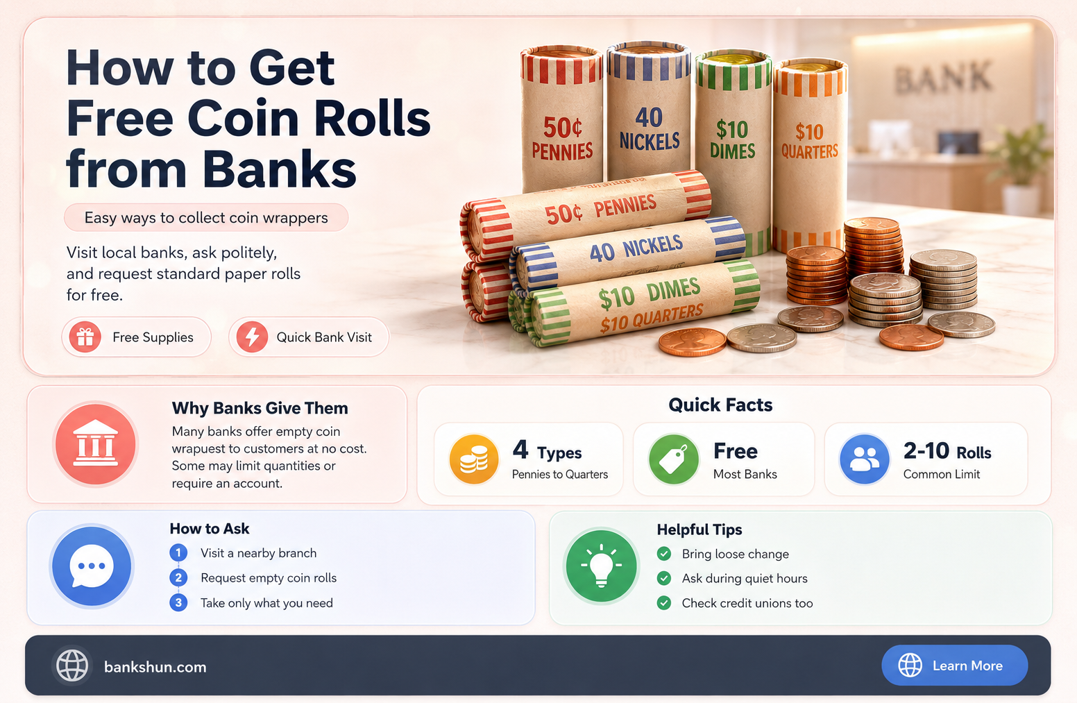 do banks give out free coin rolls