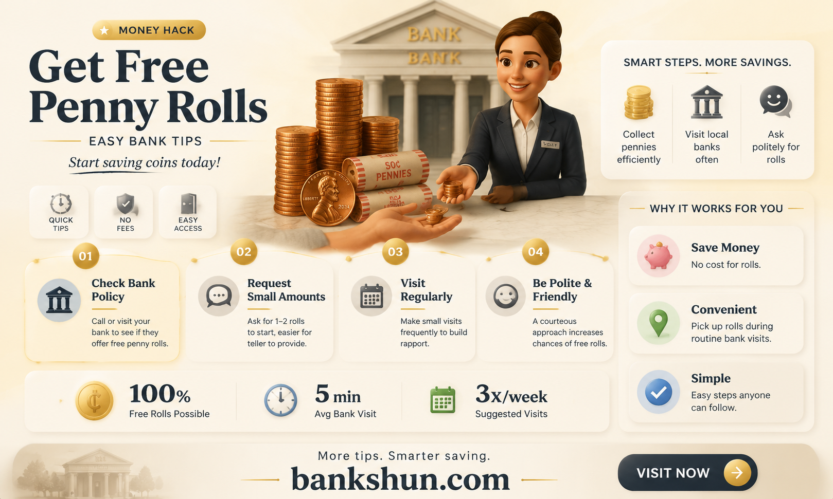 are penny rolls free at the bank
