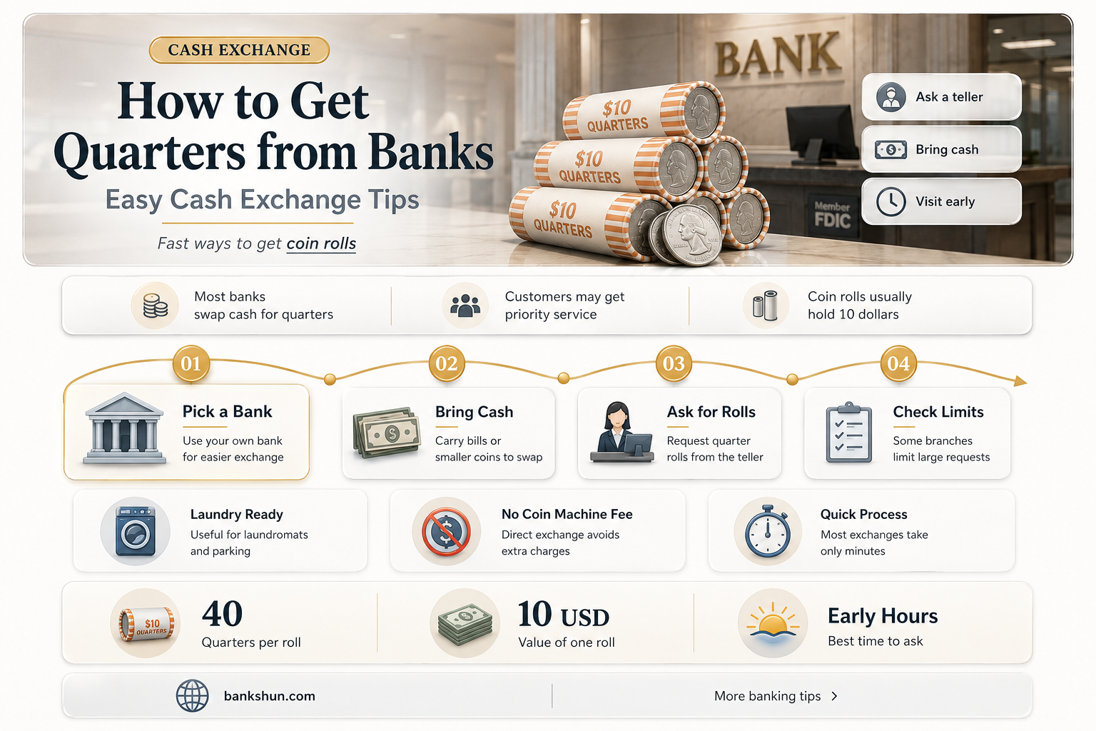 do banks give you quarters for cash