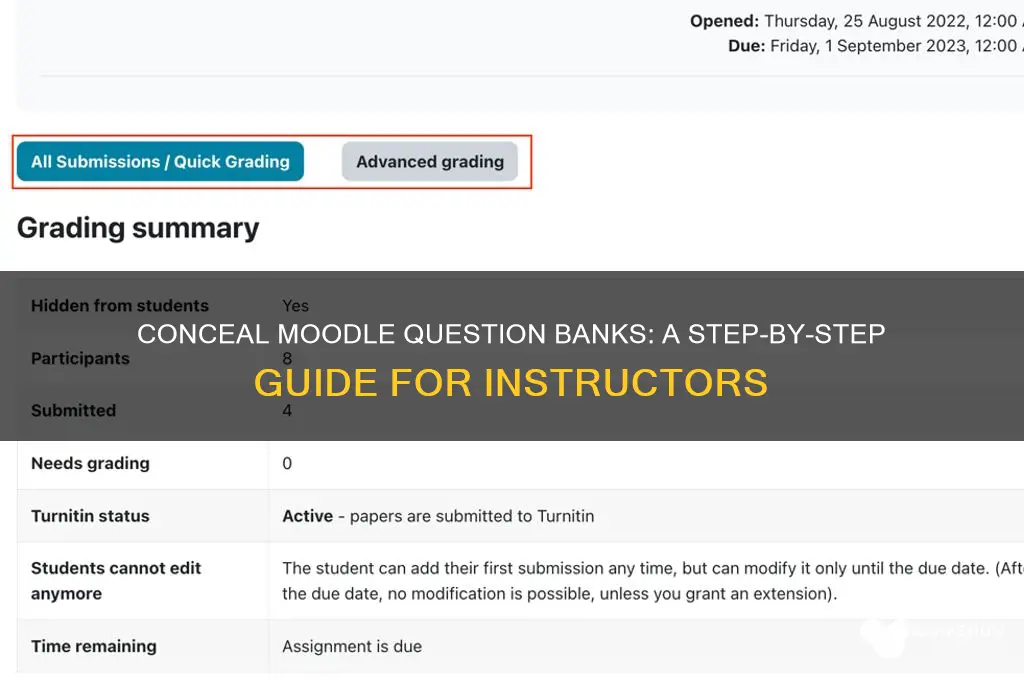how to hide question bank in moodle