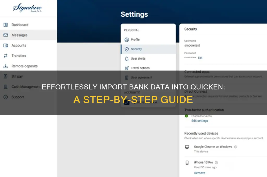 how to import bank data into quicken