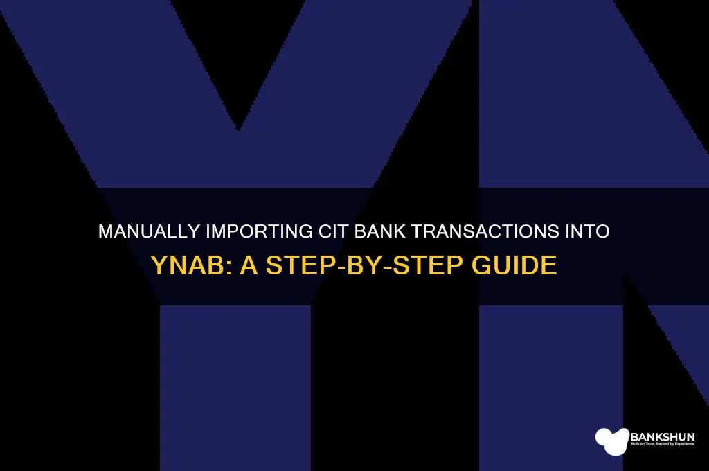 how to import ynab manually cit bank