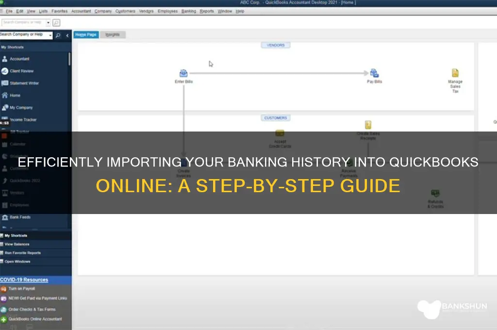 how to input banking history into qbo