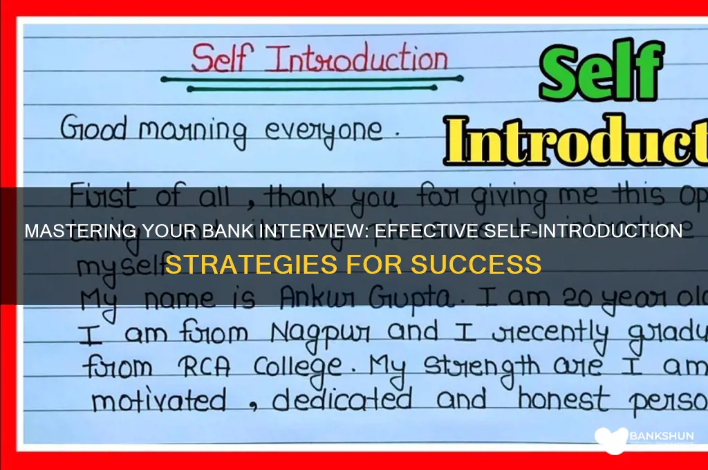 how to introduce myself in bank interview