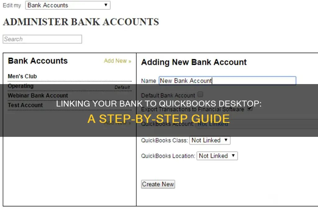 how to link bank to qb desktop