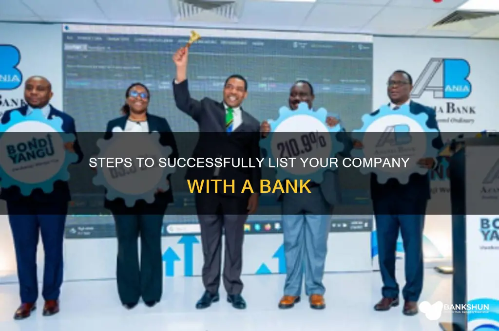 how to list your company with bank
