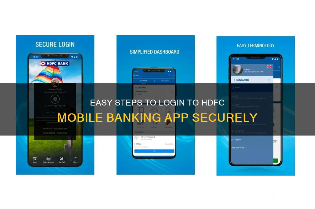 how to login hdfc mobile banking app